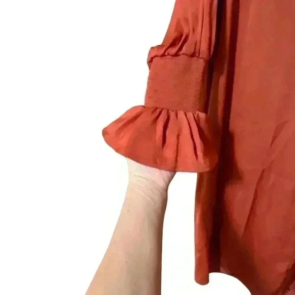 Maje Dress Women’s 3 Terracotta Chemise Robe Delicate Quiet Luxury Night Out NWT - Picture 4 of 8